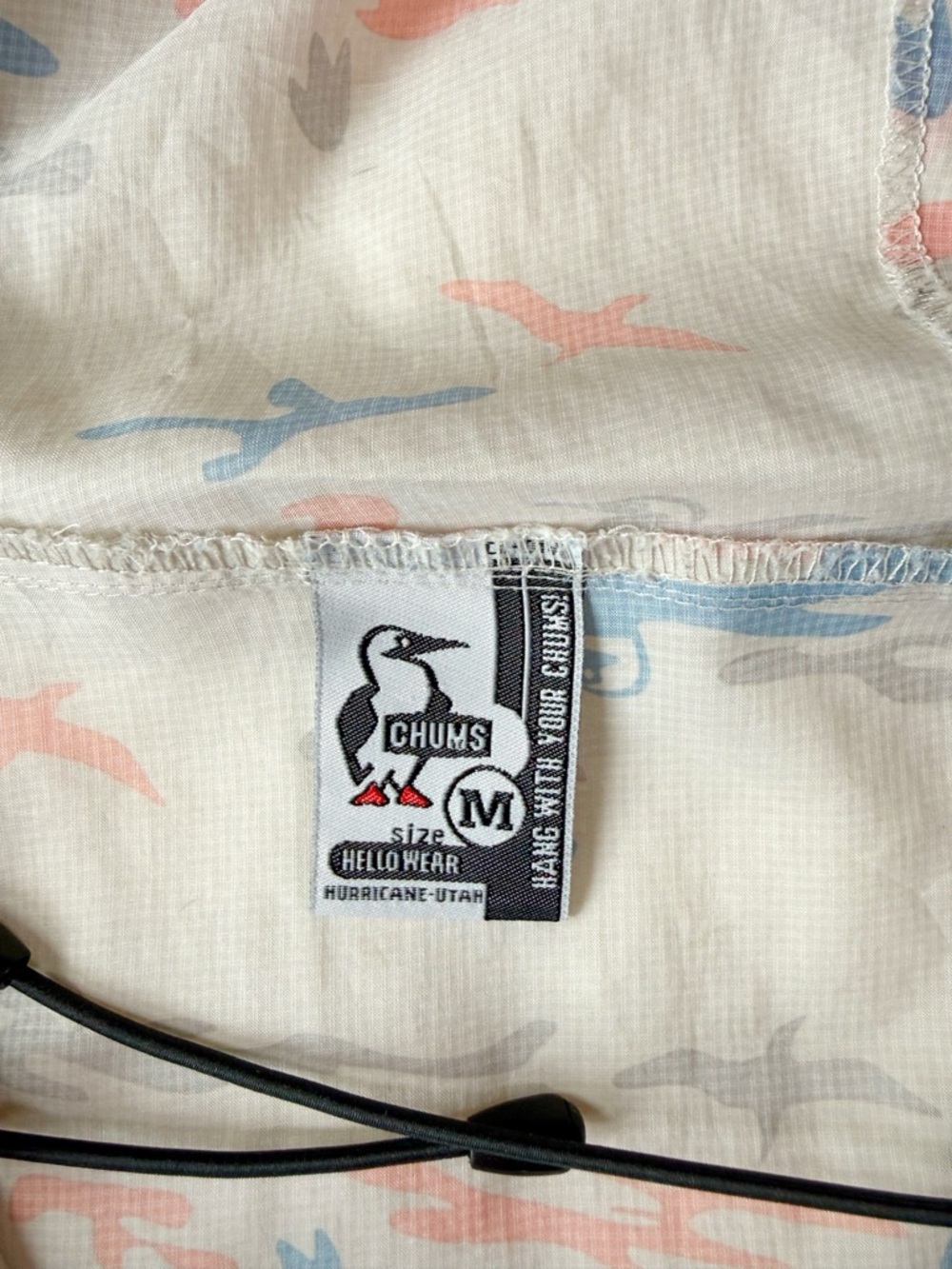 VTG 90s Y2K Chums Beige Duck Print Lightweight Anorak Windbreaker Hooded Jacket - Picture 8 of 10
